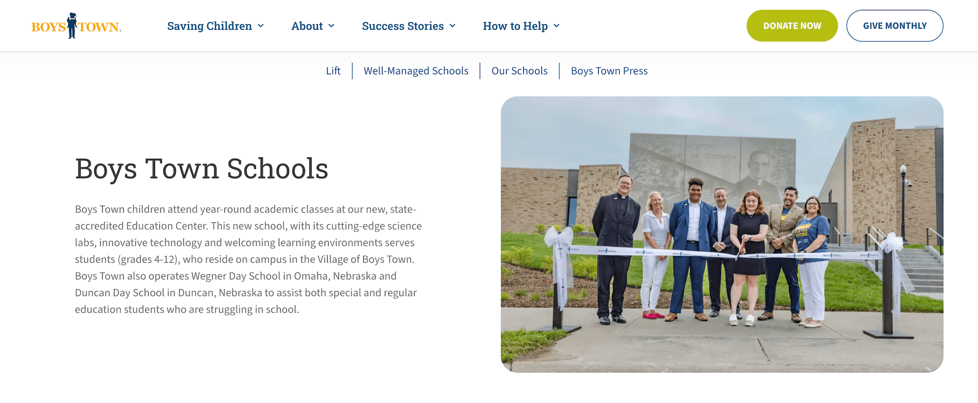 Boys Town Schools homepage