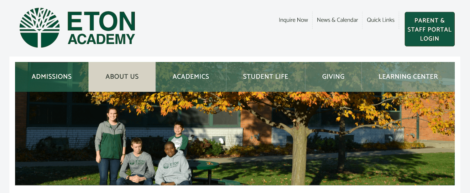 Eton Academy homepage