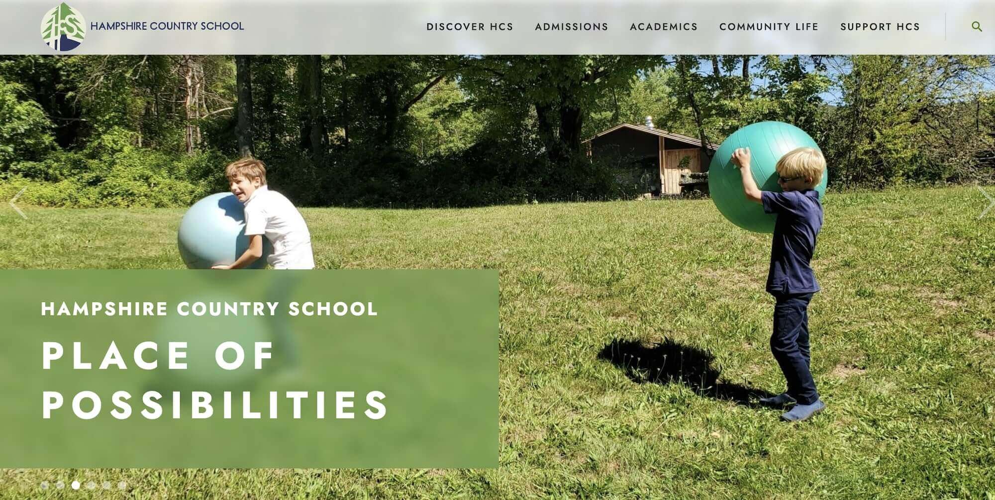 Hampshire Country School homepage: Place of Possibilities