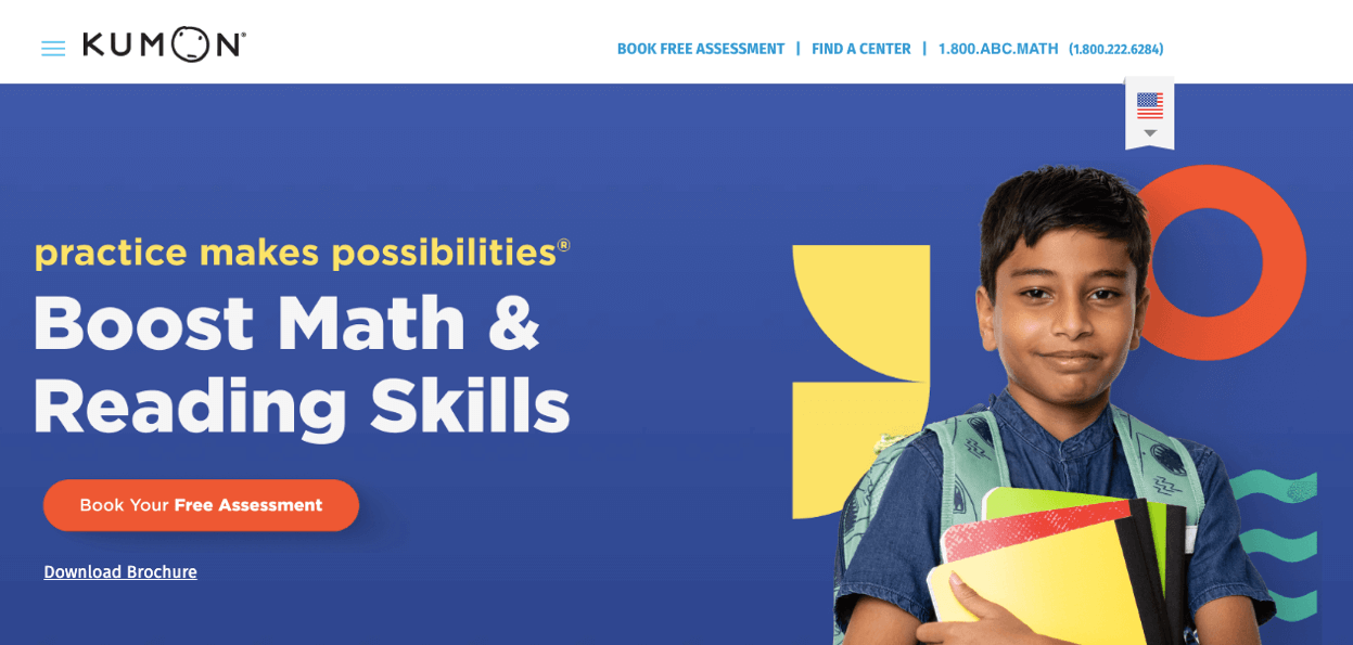 Kumon homepage: Boost Math & Reading Skills