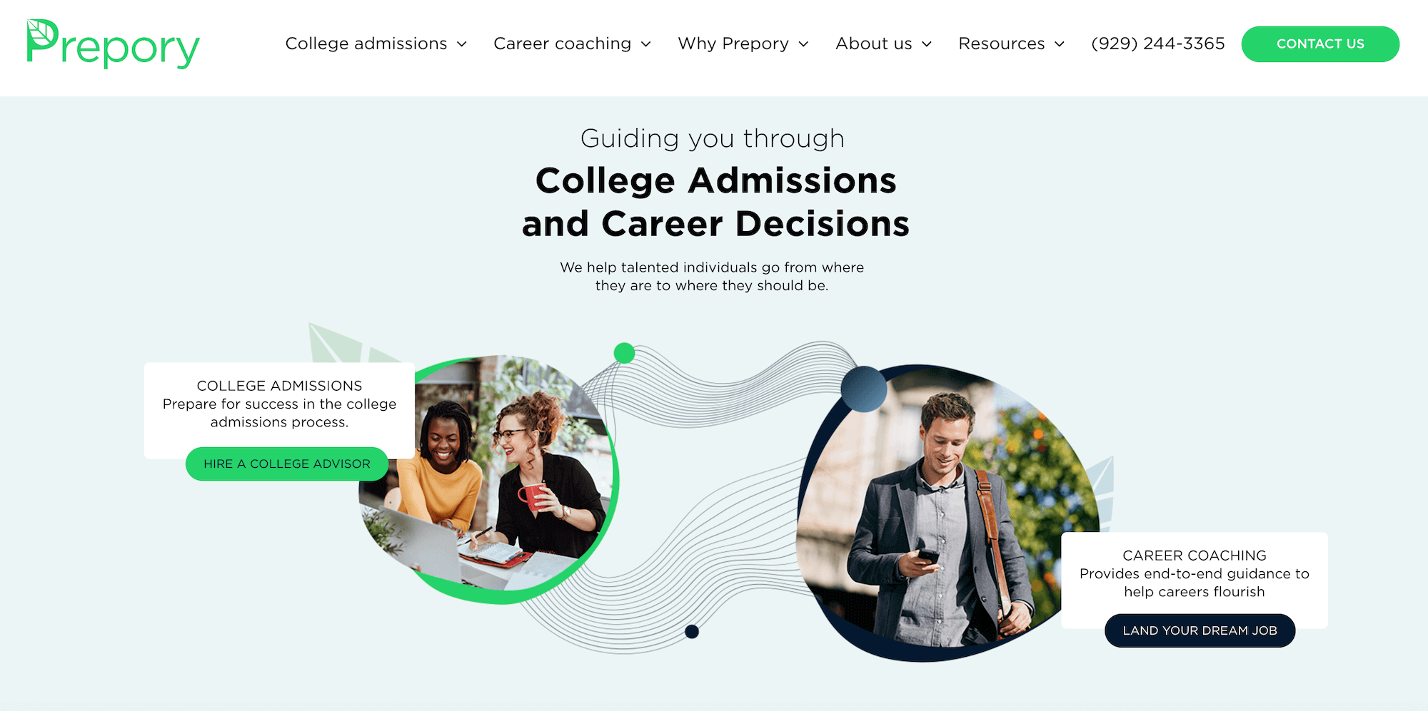 Prepory homepage: Guiding you through college admissions and career decisions