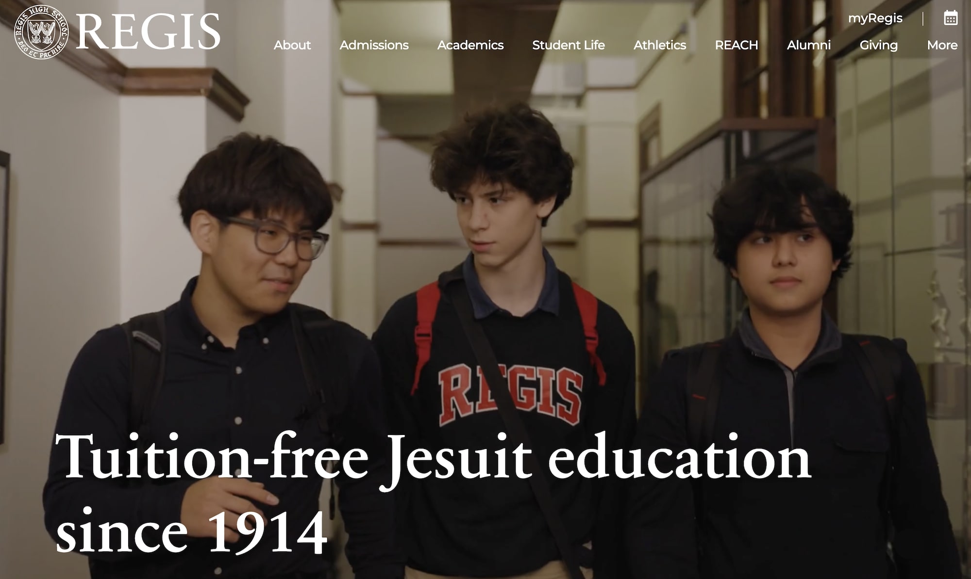 Regis High School homepage