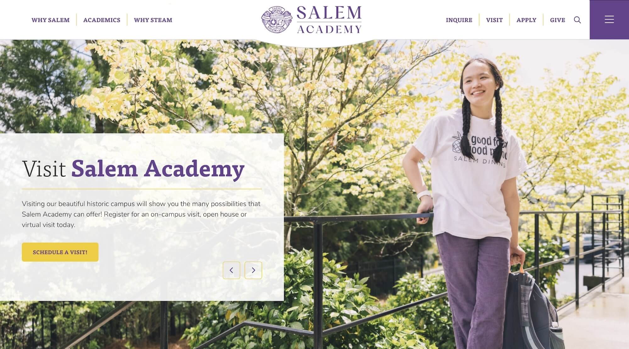 Salem Academy homepage