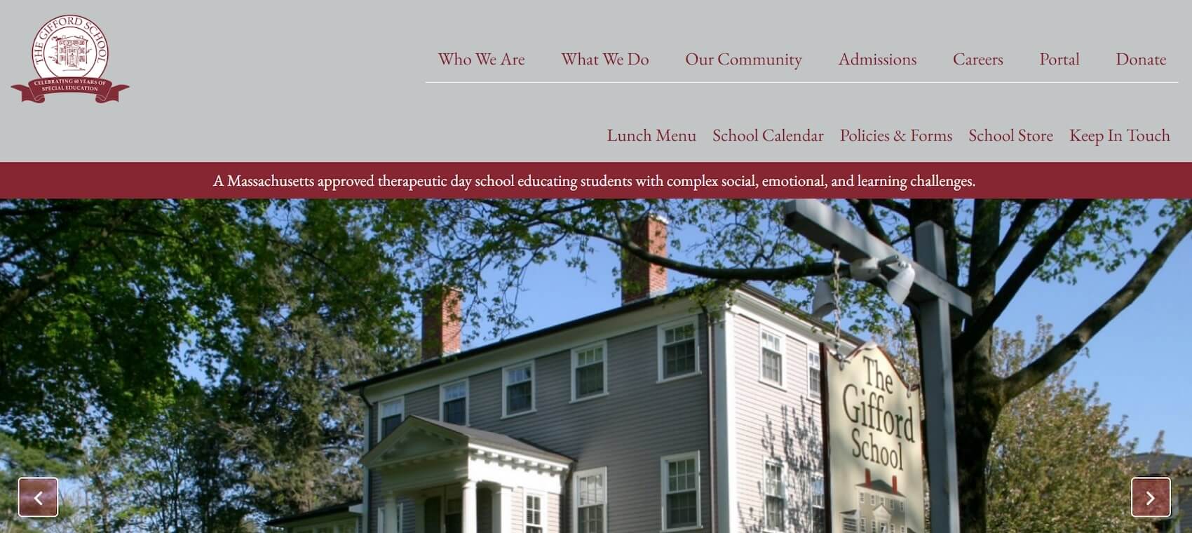 The Gifford School homepage: A Massachusetts approved therapeutic day school educating students with complex social, emotional, and learning challenges.