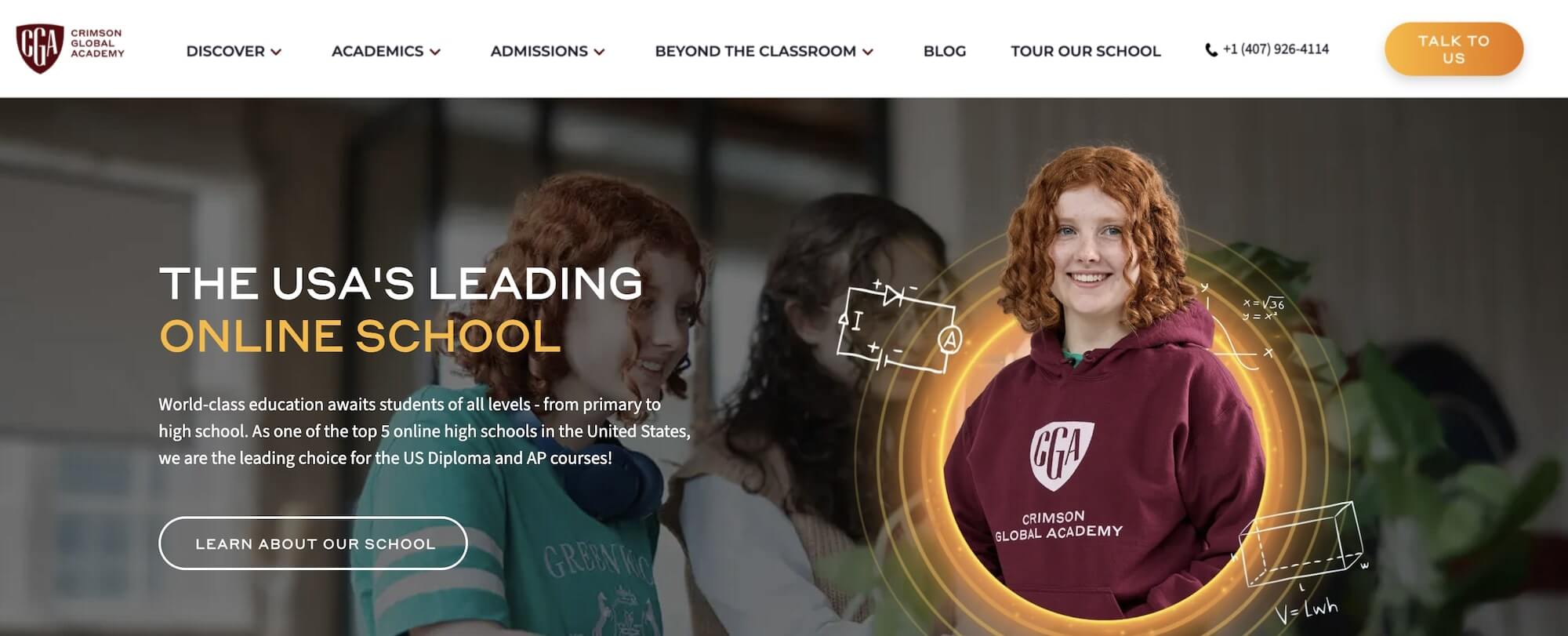 Crimson Global Academy homepage: The USA's Leading Online School