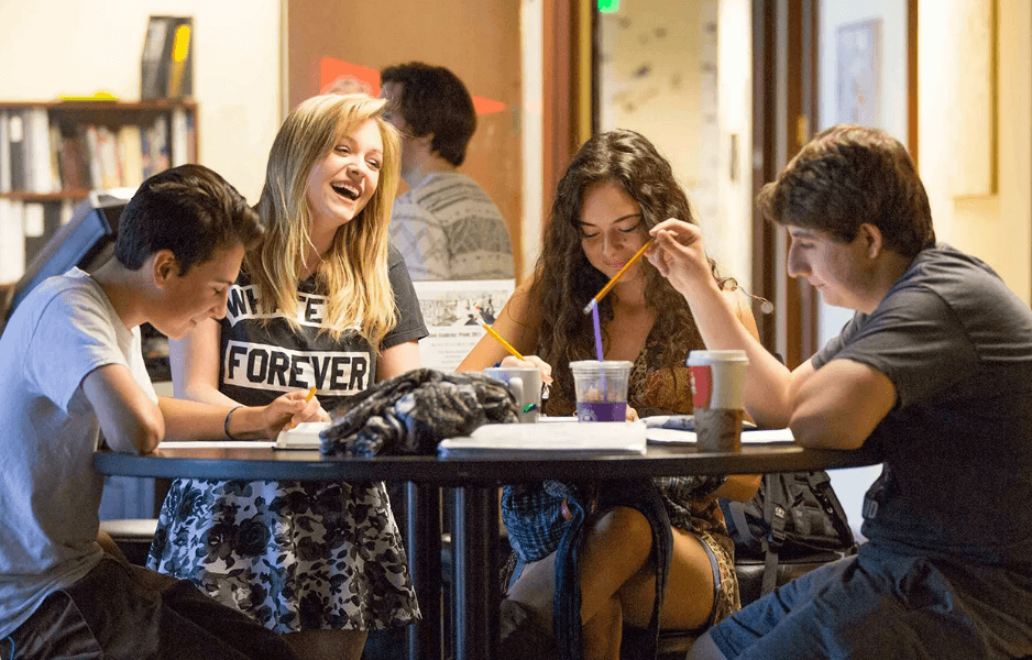 Fusion Academy Students studying in the Homework Café