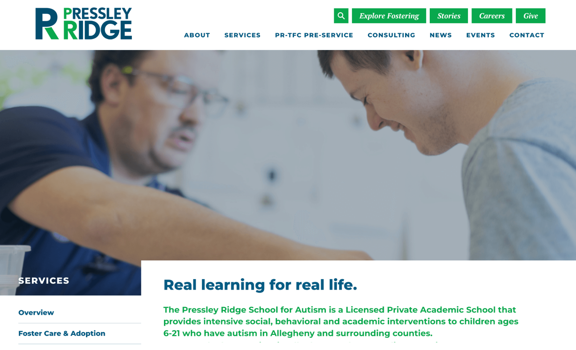 Pressley Ridge homepage: Real learning for real life.