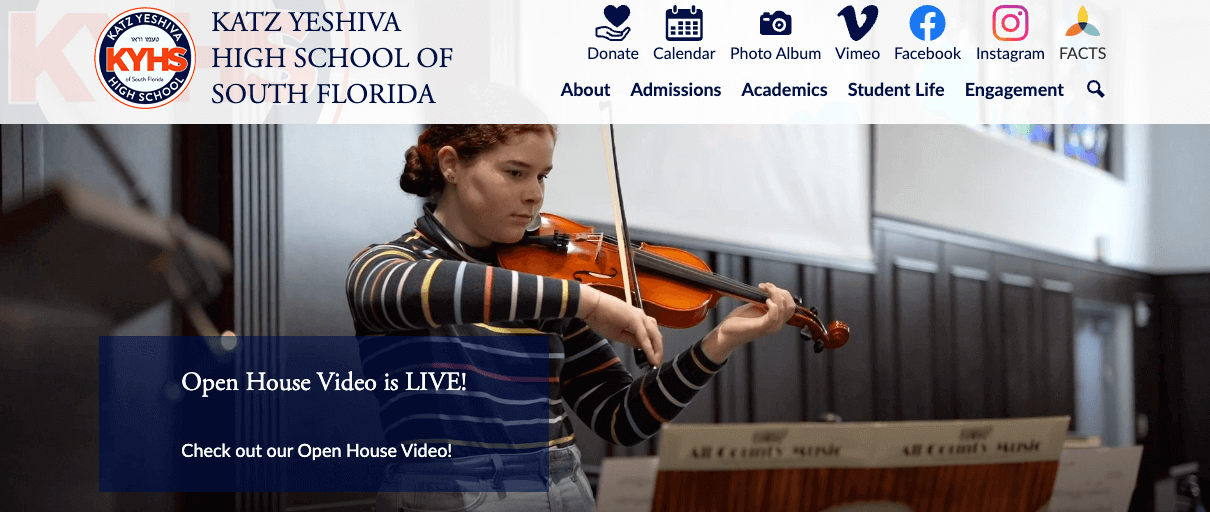 Katz Yeshiva High School of South Florida homepage