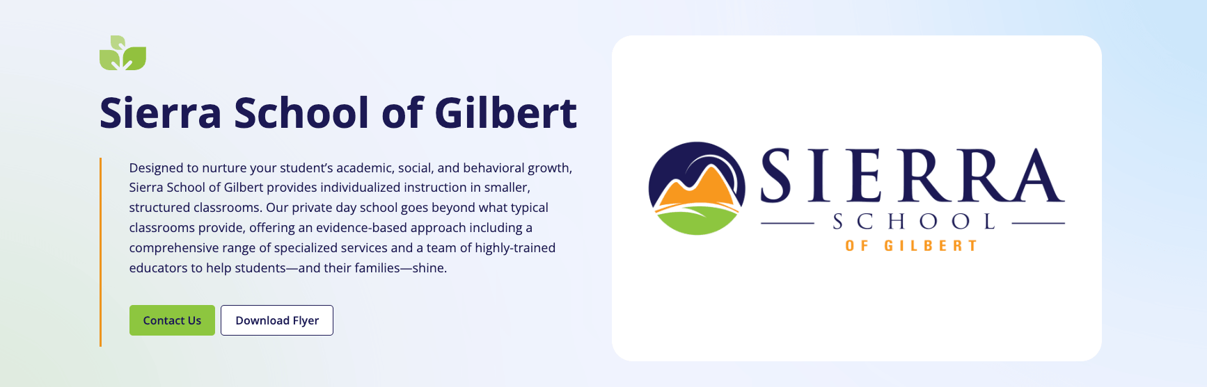 Sierra School of Gilbert homepage