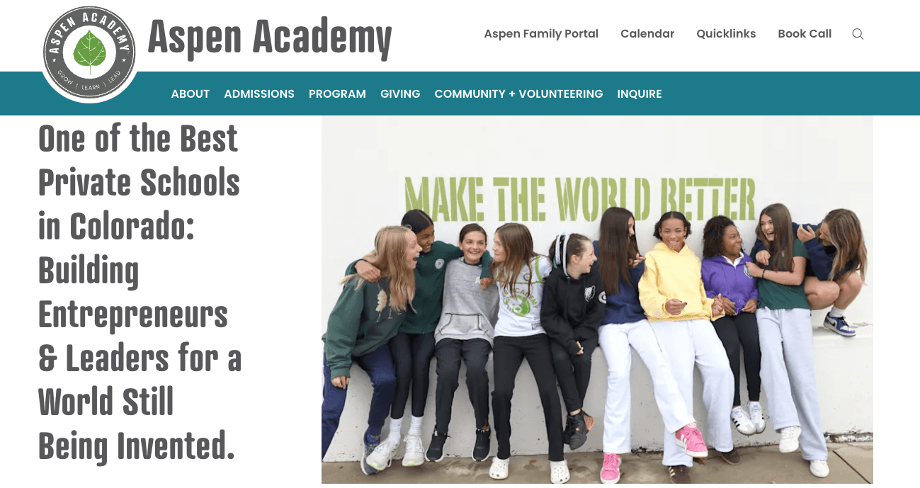 Aspen Academy homepage: One of the best Private Schools in Colorado