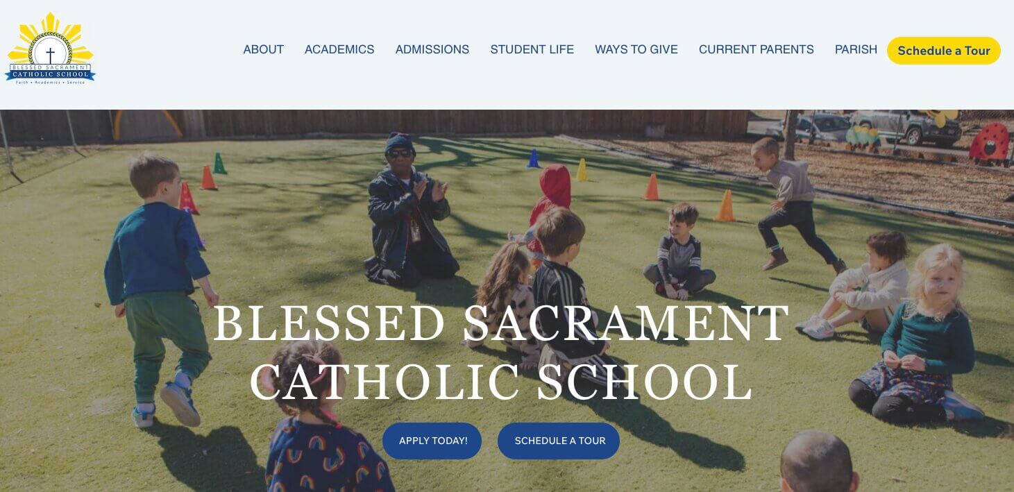 Blessed Sacrament Catholic School homepage