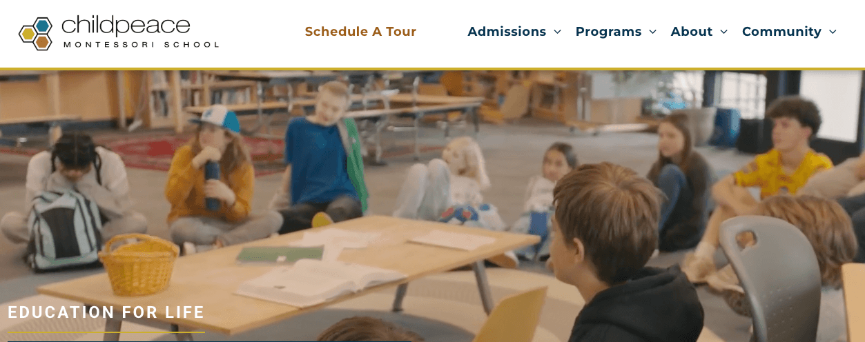 Childpeace Montessori School homepage: Education for Life