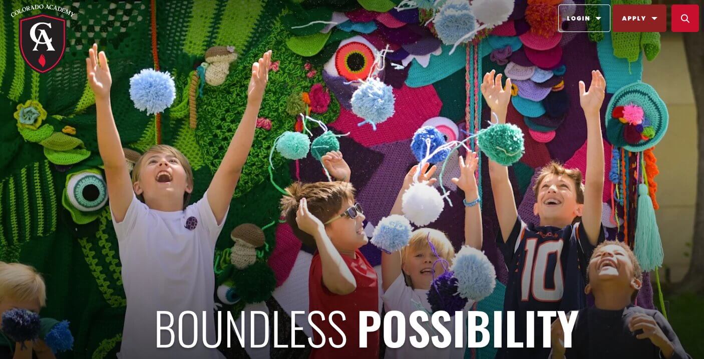 Colorado Academy homepage: Boundless Possiblity