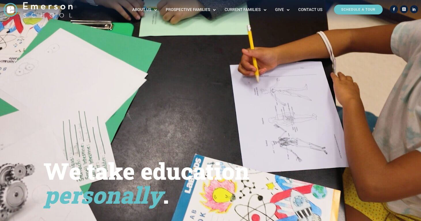 Emerson School homepage: We take education personally.