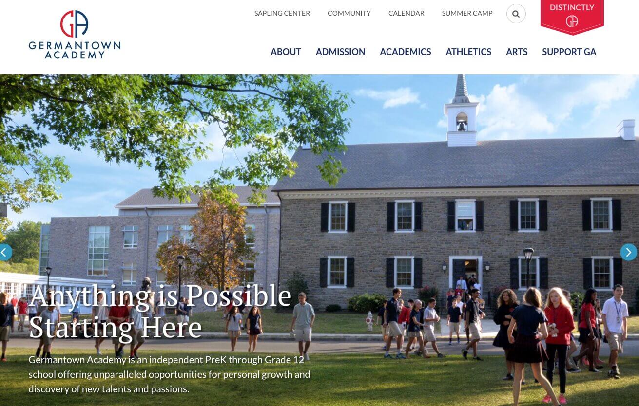 Germantown Academy homepage: Anything is Possible Starting Here