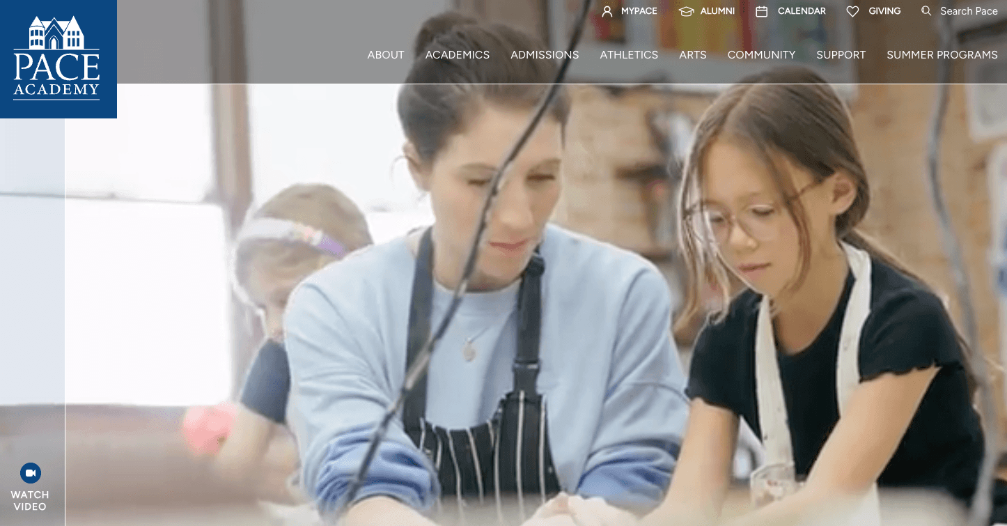 Pace Academy homepage