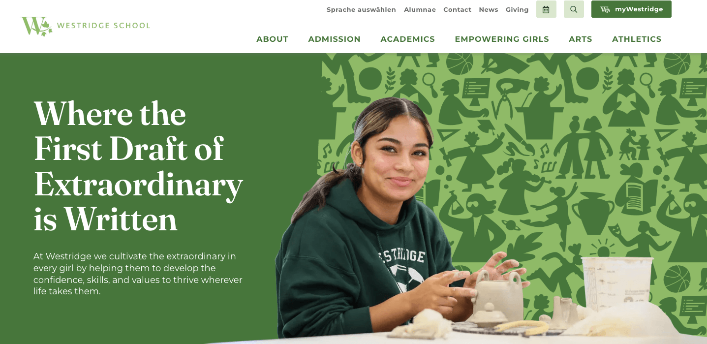 Westridge School homepage: Where the First Draft of Extraordinary is Written