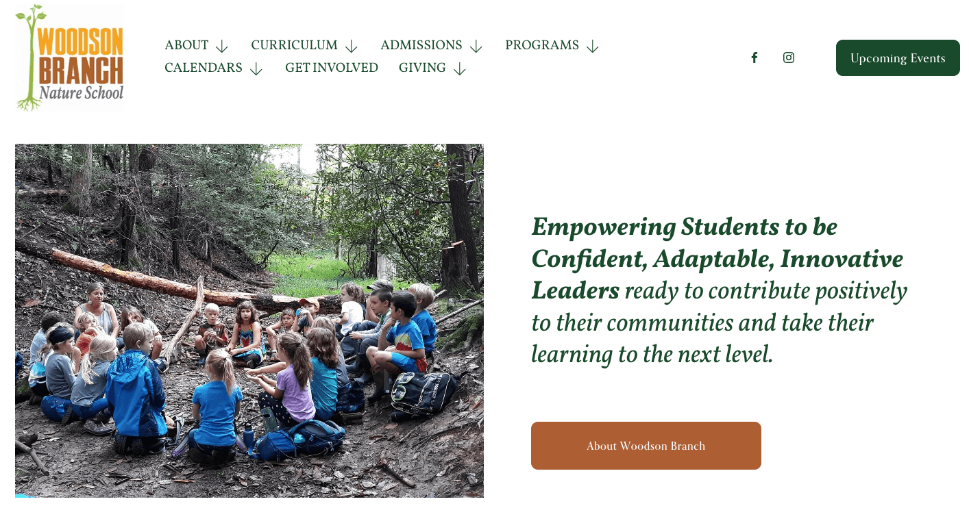 Woodson Branch Nature School homepage: Empowering Students to Be Confident, Adaptable, Innovative Leaders
