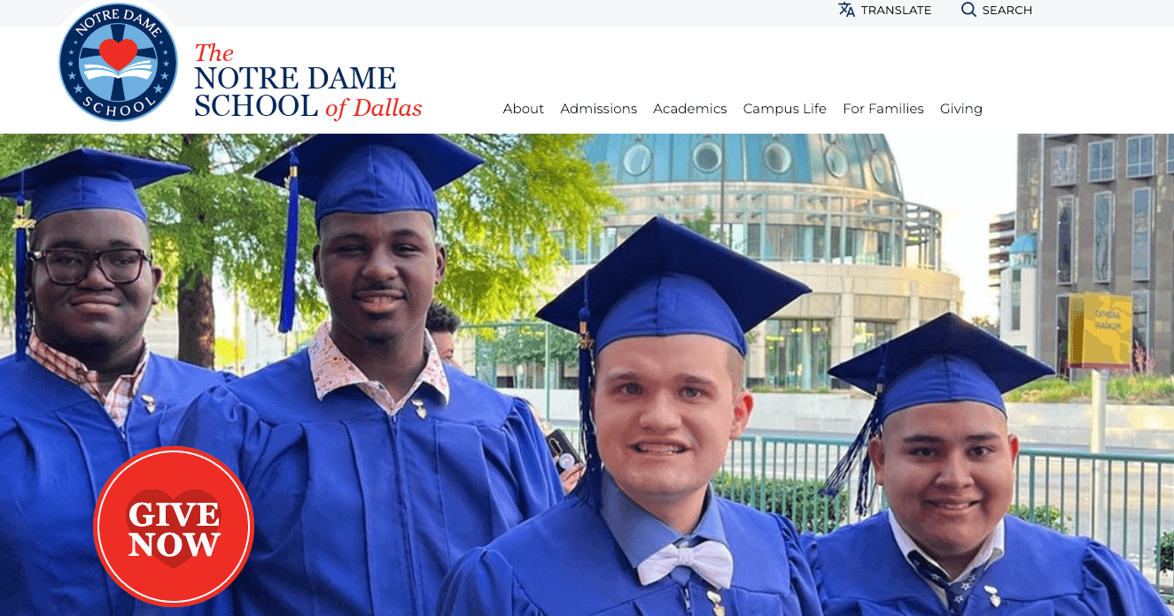 The Notre Dame School of Dallas homepage