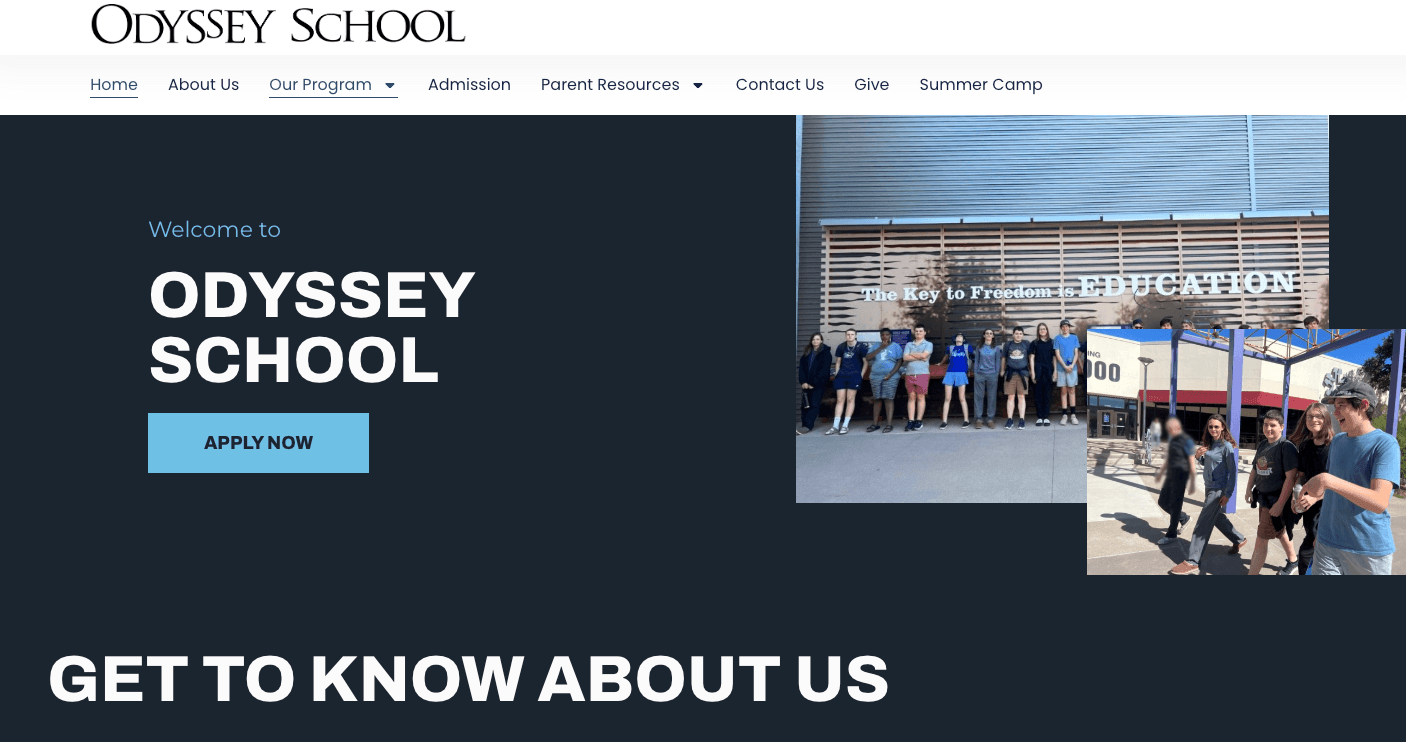 Odyssey School homepage