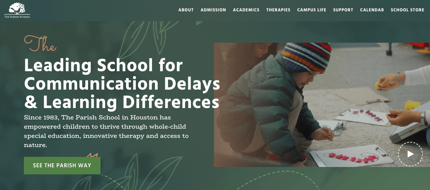 The Parish School homepage