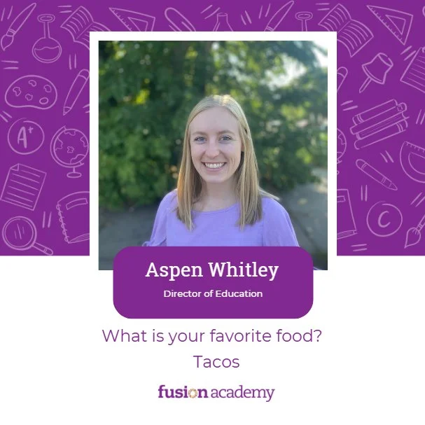 🌟 At Fusion Denver, every student learns 1-to-1 with a teacher who truly knows them—and that starts with strong leadership on campus. 🌟

We’re excited to welcome Aspen Whitley as our new Director of Education! 🎉 Aspen brings a passion for individualized learning and a dedication to creating an environment where every student can thrive academically, socially, and emotionally.

Join us in giving Aspen a warm Fusion family welcome! 💜

#FusionAcademy #1to1Education #PersonalizedLearning #FusionFamily #FusionAdmin