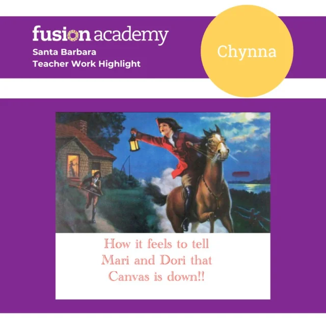 😂 Teacher Work Highlight! 🎓
Sometimes it’s not just the students doing creative work — our teachers get in on the fun, too! During last Monday’s national Canvas outage (yep, the website we use to track student work!), our campus kept things productive, positive, and — of course — hilarious.
In true Fusion fashion, we turned a tech hiccup into a moment of levity. Here’s a Teacher Work Highlight from Chynna, who, upon discovering at 5 a.m. that Canvas was down, decided to make a meme to mark the occasion!
Even when the systems crash, Fusion creativity never does 😎💻
#FusionSantaBarbara #TeacherWorkHighlight #CanvasDown #FusionFun #TeacherHumor #CampusLife #EducationWithHeart #FusionAcademy #StaffSpotlight #WeMakeItWork #TheBritishareComing