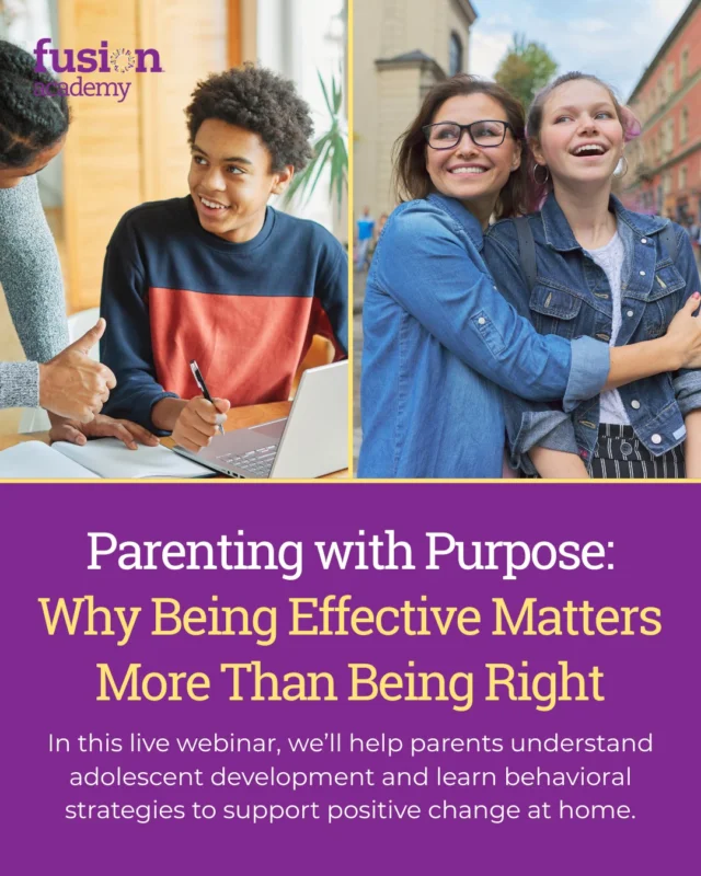Raising teens often means navigating stress, strong emotions, and pushback—but those challenges don’t have to erode your connection.

Join us for a webinar that breaks down how adolescent development shapes behavior and teaches practical tools to set boundaries, build trust, and communicate more effectively at home.

🎤 Speaker: Christina Morrissey, Licensed clinical social worker at the Mood Disorders Center at @childmindinstitute. 

Christina brings deep expertise supporting children, teens, and families dealing with mood and anxiety disorders, trauma, and disruptive behaviors.

💻 Thursday, Nov. 6 @ 6 PM PT

Make room for healthier communication and stronger relationships. RSVP through the link in our bio!

#fusionacademy #teenmentalhealth #adolescentdevelopment #parenting