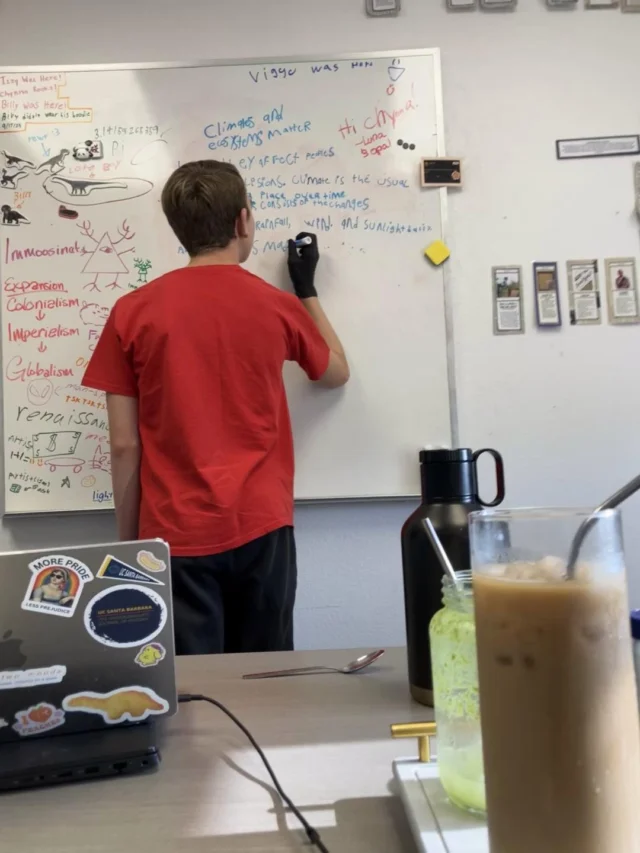 📚 Students Hard at Work! 💪
Here on campus, J is locked in and writing all about how climate and environments interact 🌍. We love seeing our students dive deep into their lessons — especially when they take to the whiteboard to organize their thoughts and bring concepts to life!
Keep up the great work, J! Your curiosity and focus make learning come alive here at Fusion SB! ✨
#FusionSantaBarbara #FusionAcademy #StudentWork #WhiteboardLearning #SantaBarbaraStudents #HandsOnLearning #STEMEducation #ClimateStudies #PrivateSchool #PersonalizedLearning