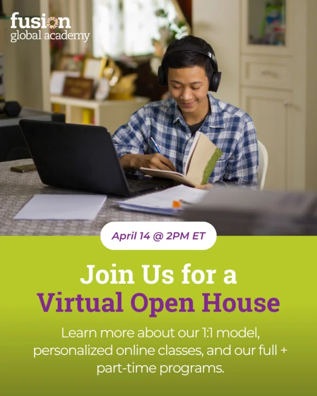 Comment OPEN HOUSE below and we’ll send you the link. Or check the link in our bio!

Have a feeling that your child’s current school isn’t the right fit? You’re not alone 💚

Fusion Global Academy does things differently—with live classes personalized to each student’s learning pace, preferences, and interests.

👉Can’t make it live? Don’t worry. By signing up you’ll get the recording to view at a time that works for you!

#fusionacademy #learndifferently #education #onlinelearning #onlineschool