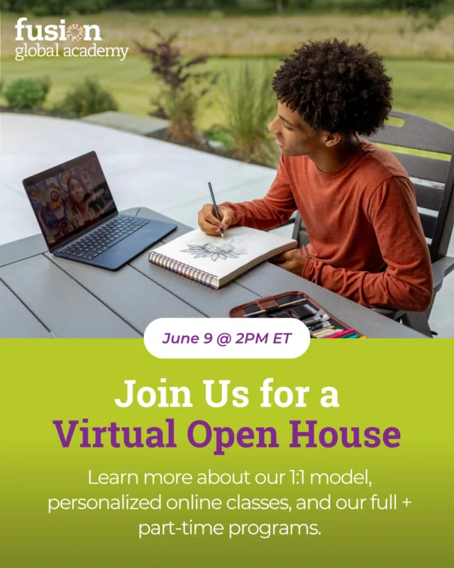 Comment OPEN HOUSE below and we’ll send you the link. Or check the link in our bio!

Have a feeling that your child’s current school isn’t the right fit? You’re not alone 💚

Fusion Global Academy does things differently—with live classes personalized to each student’s learning pace, preferences, and interests.

👉Can’t make it live? Don’t worry. By signing up you’ll get the recording to view at a time that works for you!

#fusionglobalacademy #learndifferently #education #onlinelearning #onlineschool